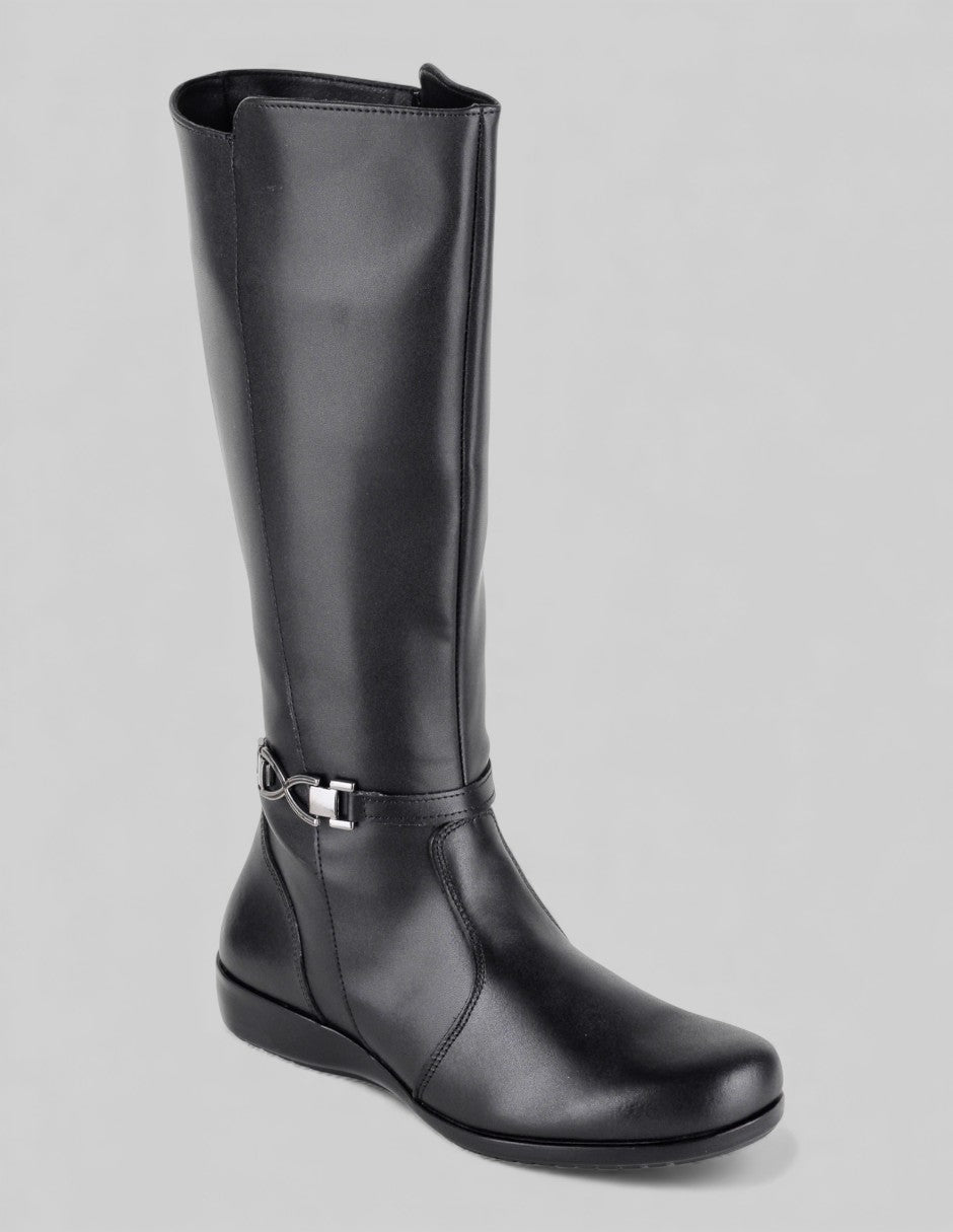Botas altas Hillie en Piel vegana – Negro