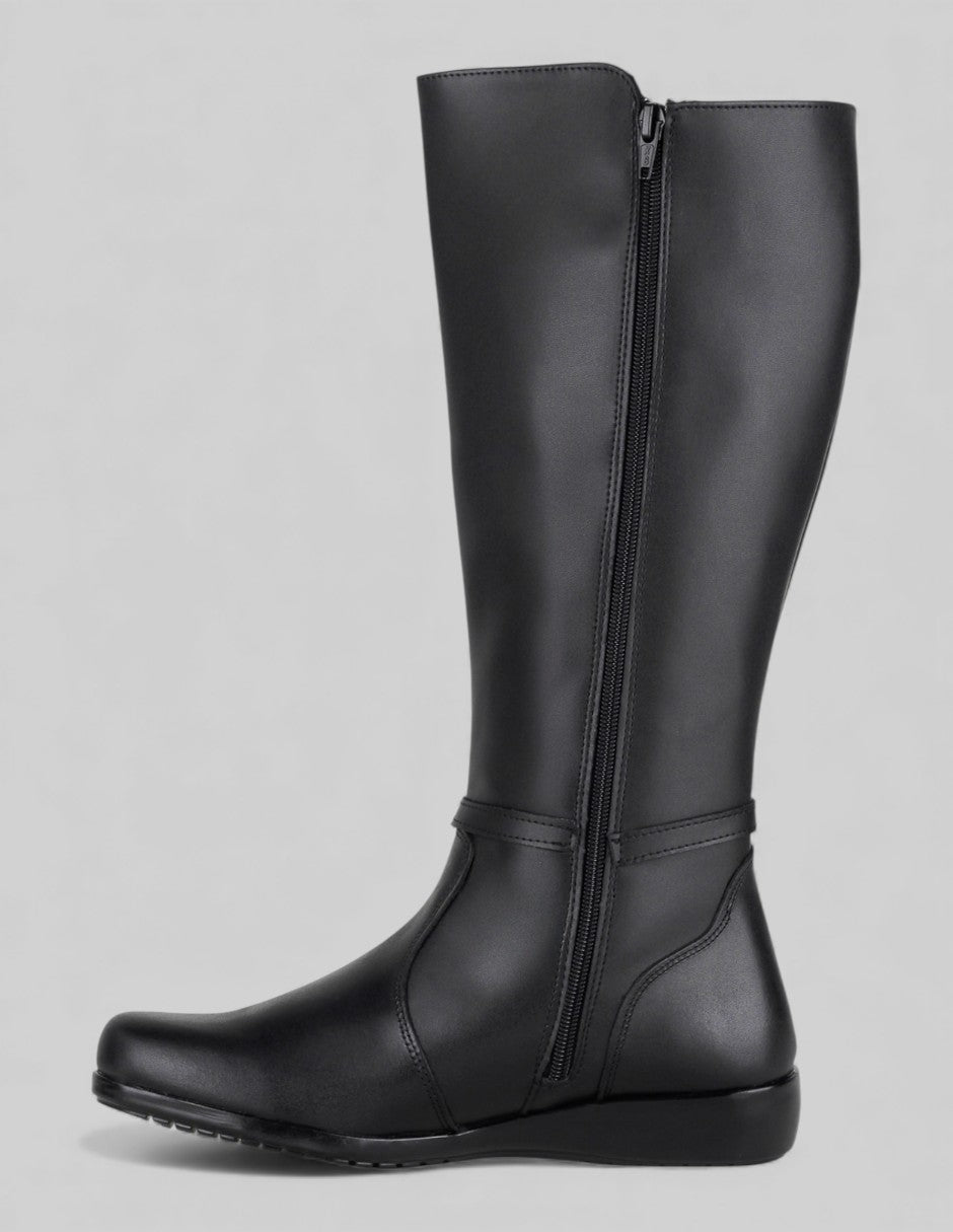 Botas altas Hillie en Piel vegana – Negro