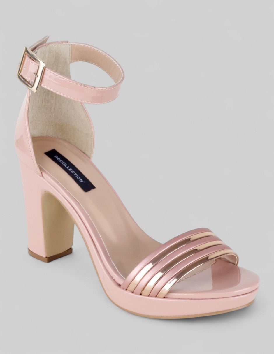 Sandalia con tacón Sylen en Sintético – Rosa