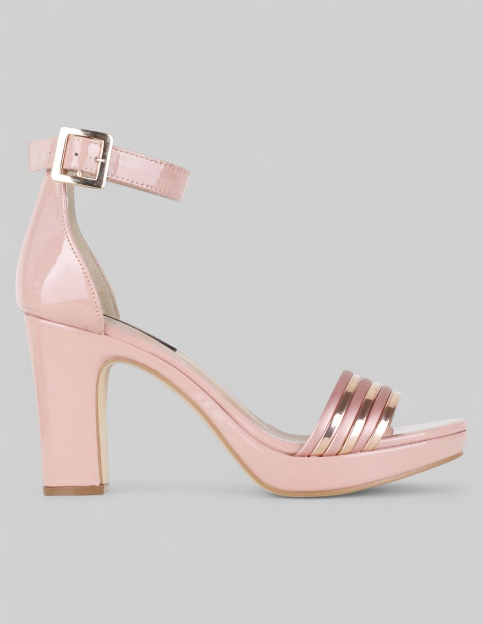 Sandalia con tacón Sylen en Sintético – Rosa