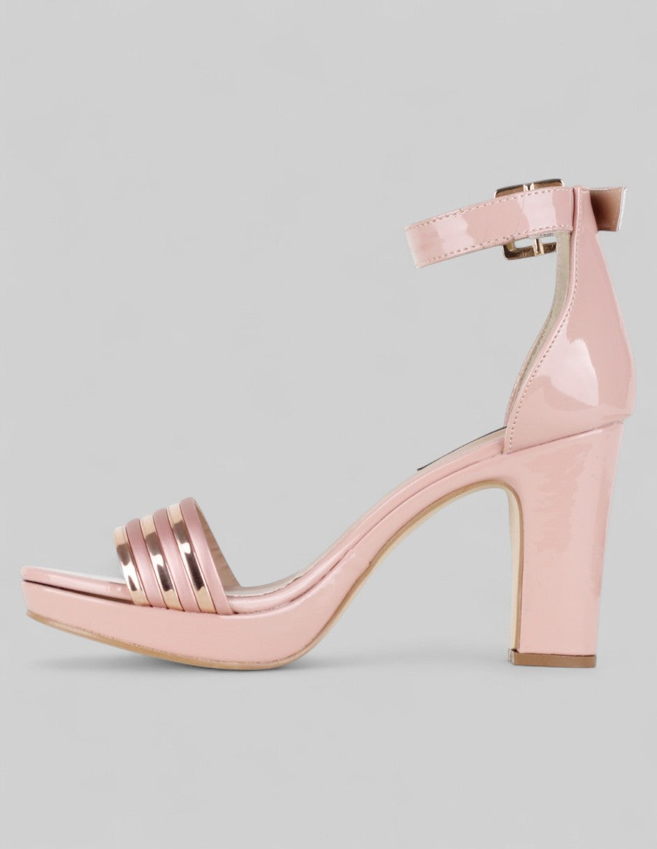Sandalia con tacón Sylen en Sintético – Rosa