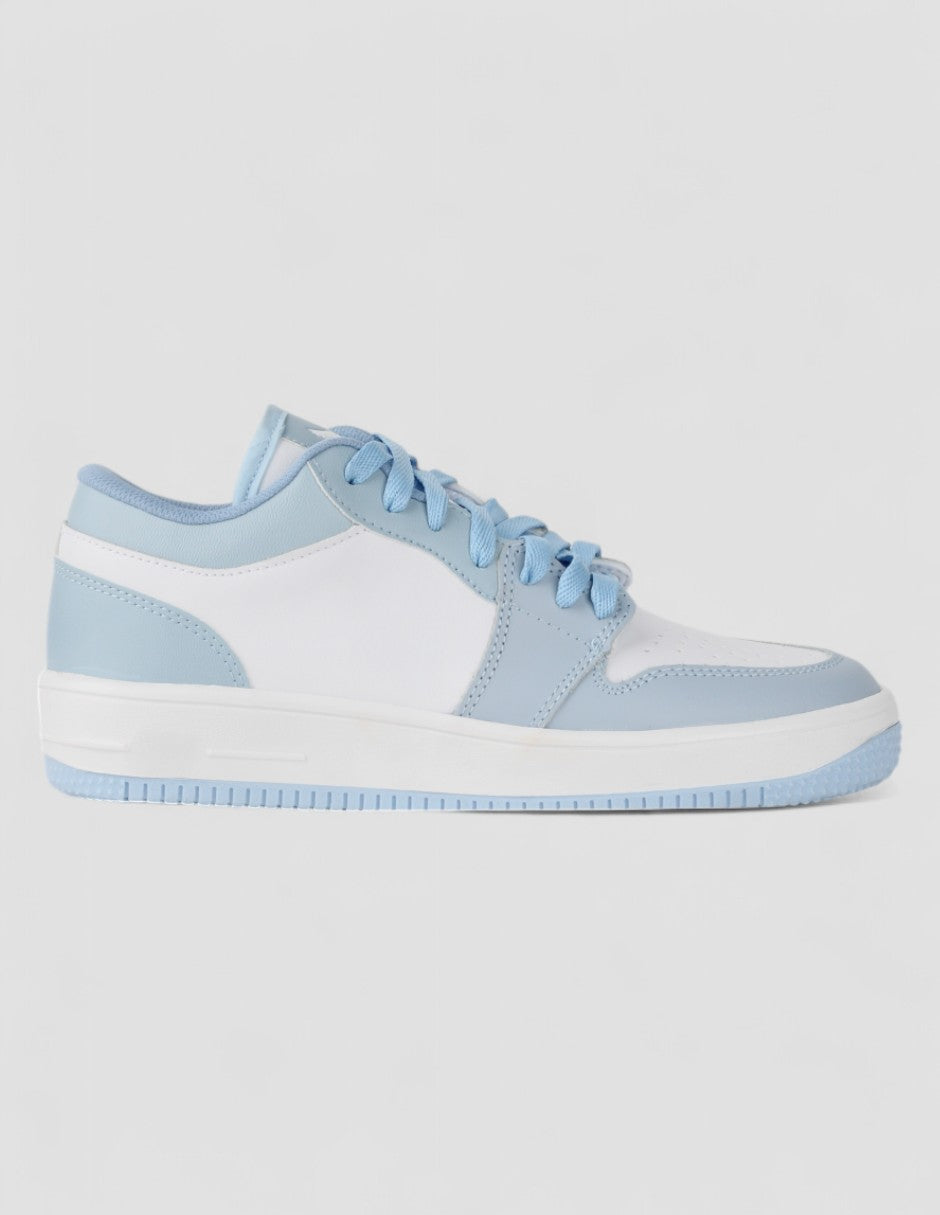 Tenis con cordones Exterior Piel vegana Color Azul Para Mujer De RBCOLLECTION
