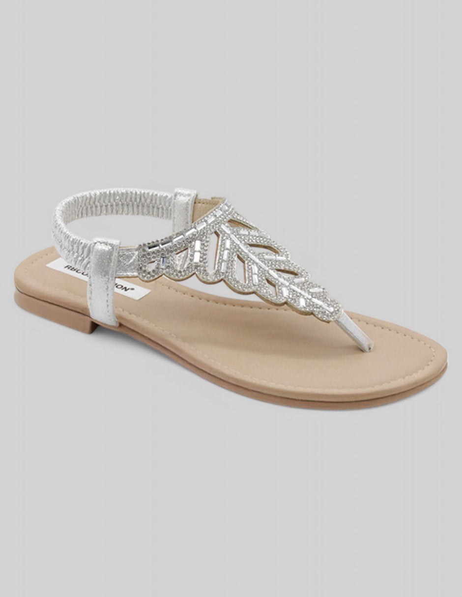 Sandalias de piso Exterior Sintético Color Plata Para Mujer De RBCOLLECTION
