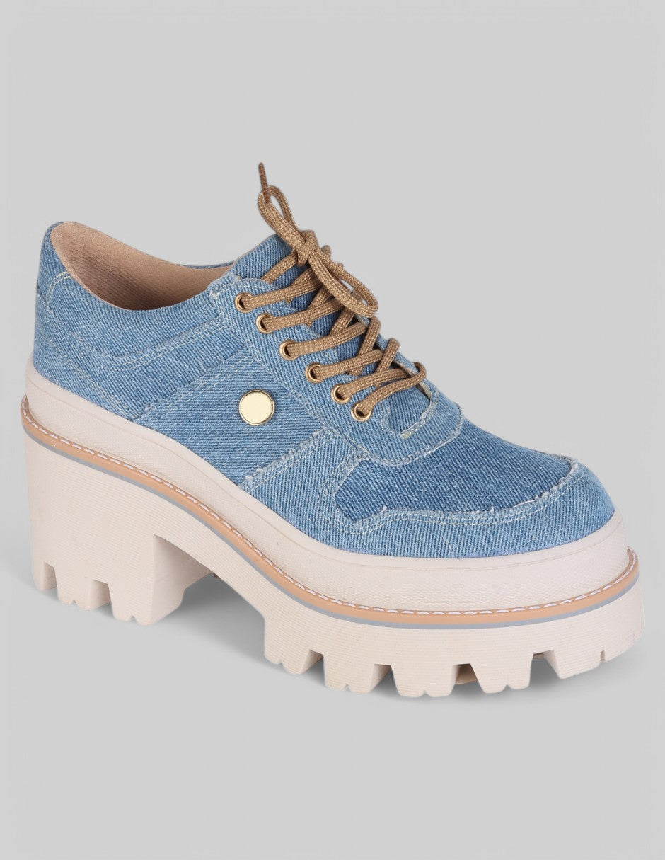 Zapatillas Exterior Textil Color Mezclilla Para Mujer De RBCOLLECTION