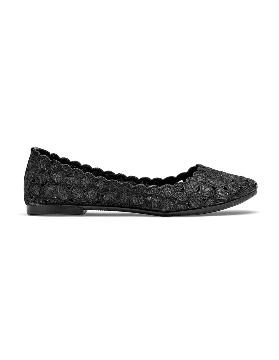 Flats puntales Color Negro Para Mujer De RBBASICS