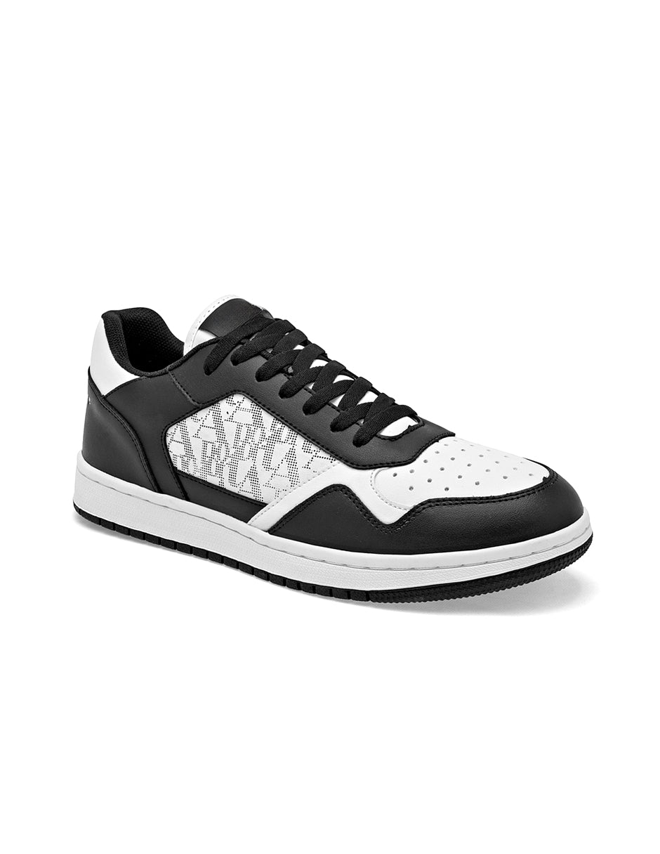 Tenis con cordones Color Blanco Negro Para Mujer De RBCOLLECTION