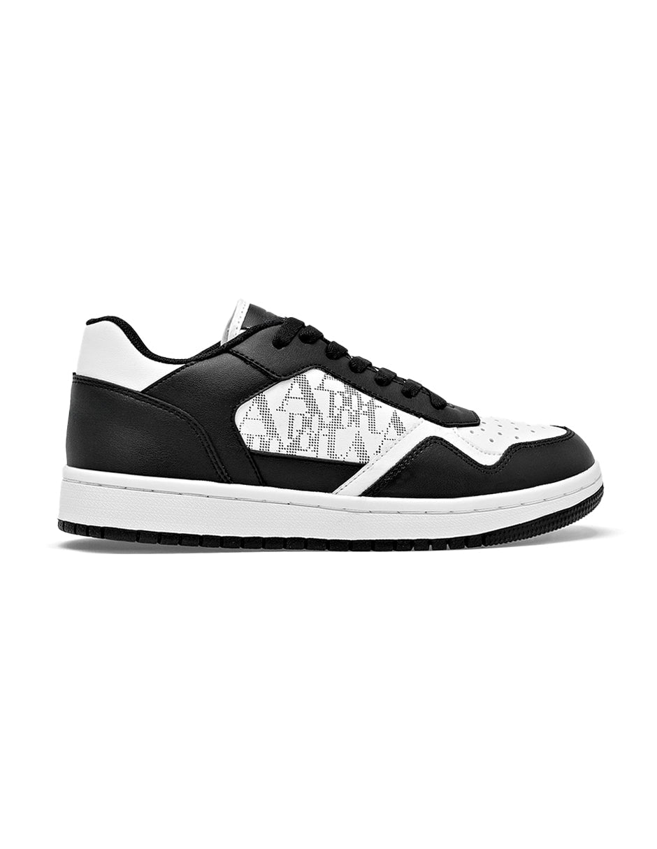 Tenis con cordones Color Blanco Negro Para Mujer De RBCOLLECTION