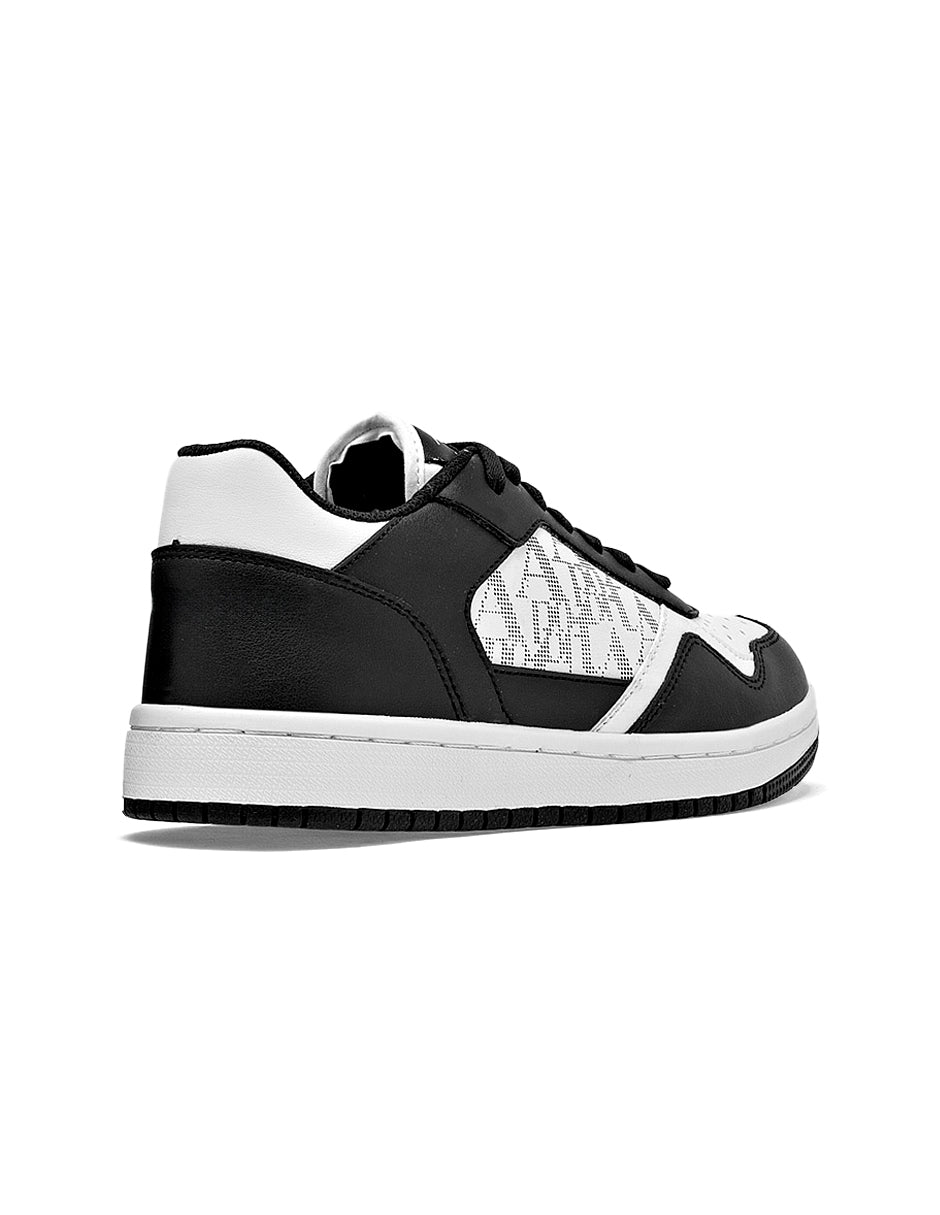 Tenis con cordones Color Blanco Negro Para Mujer De RBCOLLECTION