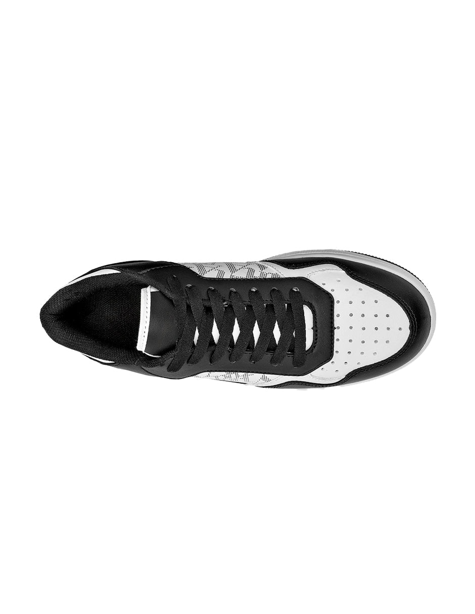 Tenis con cordones Color Blanco Negro Para Mujer De RBCOLLECTION