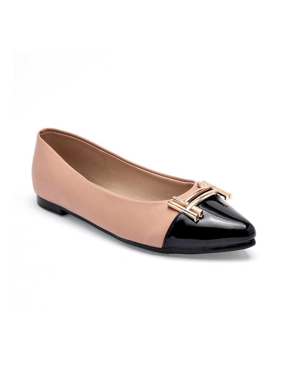 Flats puntales Color Beige Para Mujer De RBCOLLECTION