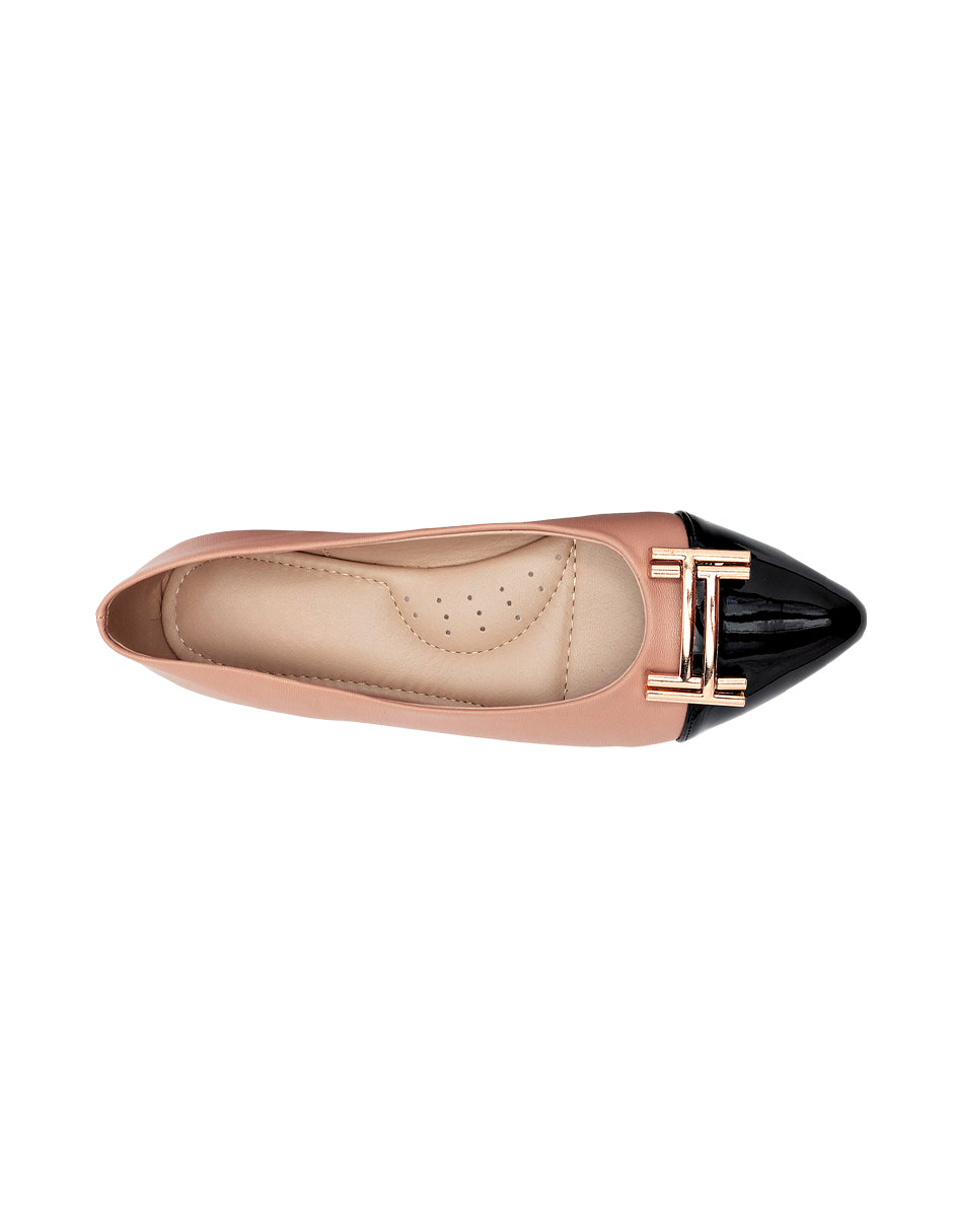 Flats puntales Color Beige Para Mujer De RBCOLLECTION