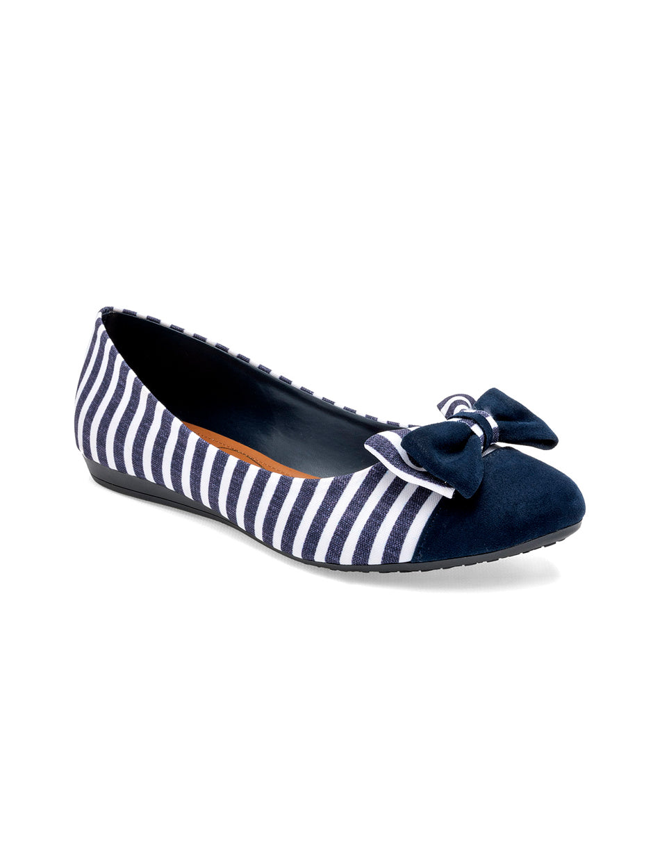 Flats puntales Color Marino Con Blanco Para Mujer De RBBASICS