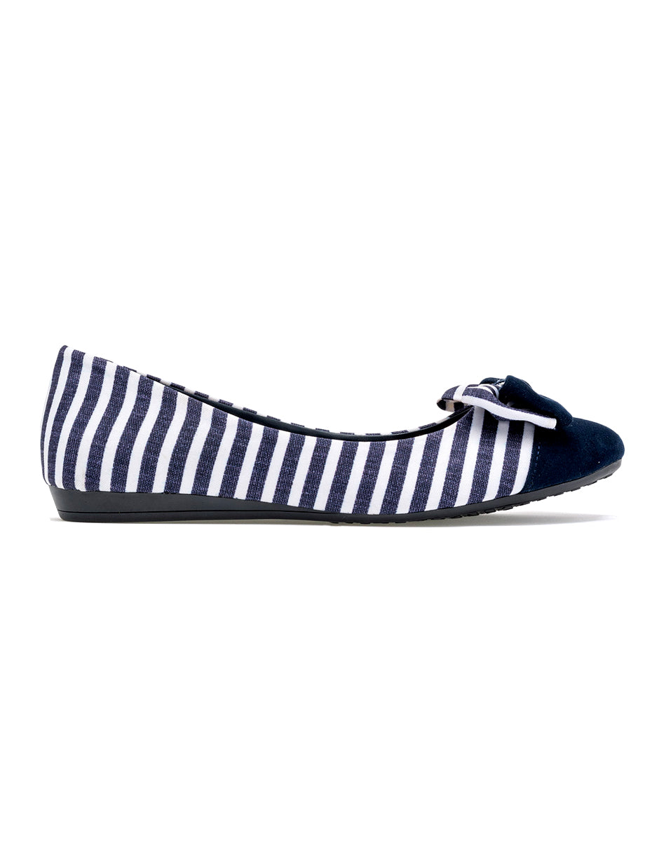 Flats puntales Color Marino Con Blanco Para Mujer De RBBASICS