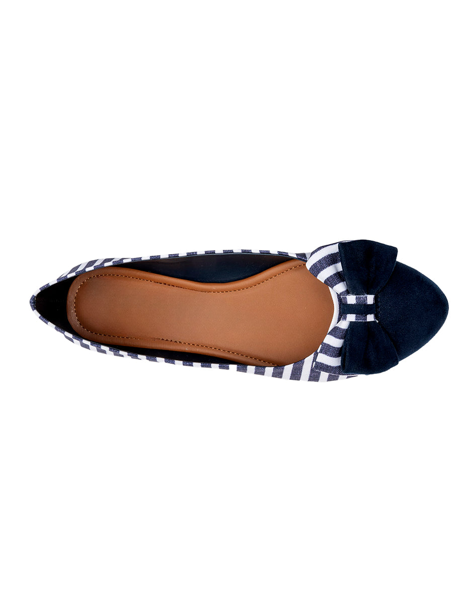 Flats puntales Color Marino Con Blanco Para Mujer De RBBASICS