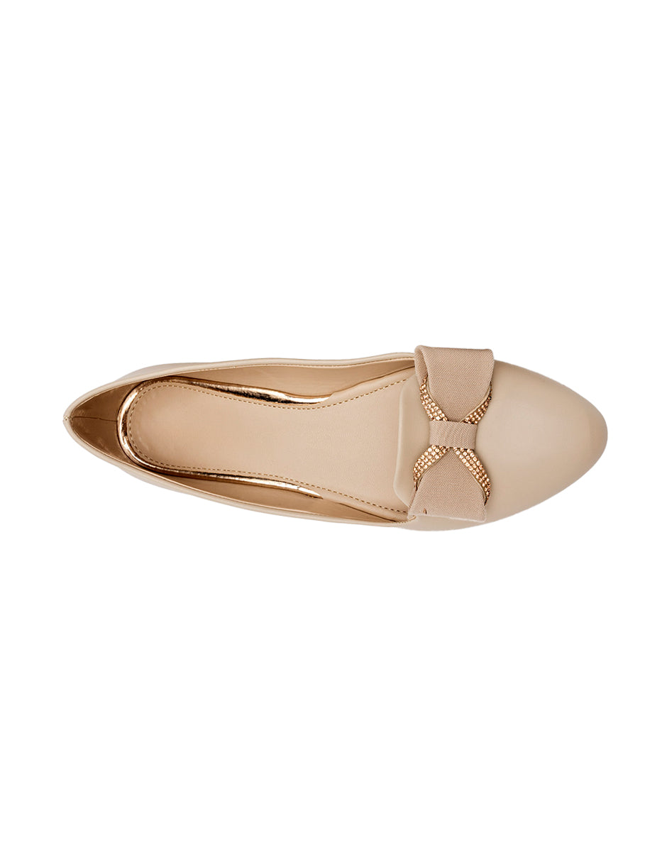 Flats puntales Color Beige  Para Mujer De RBCOLLECTION