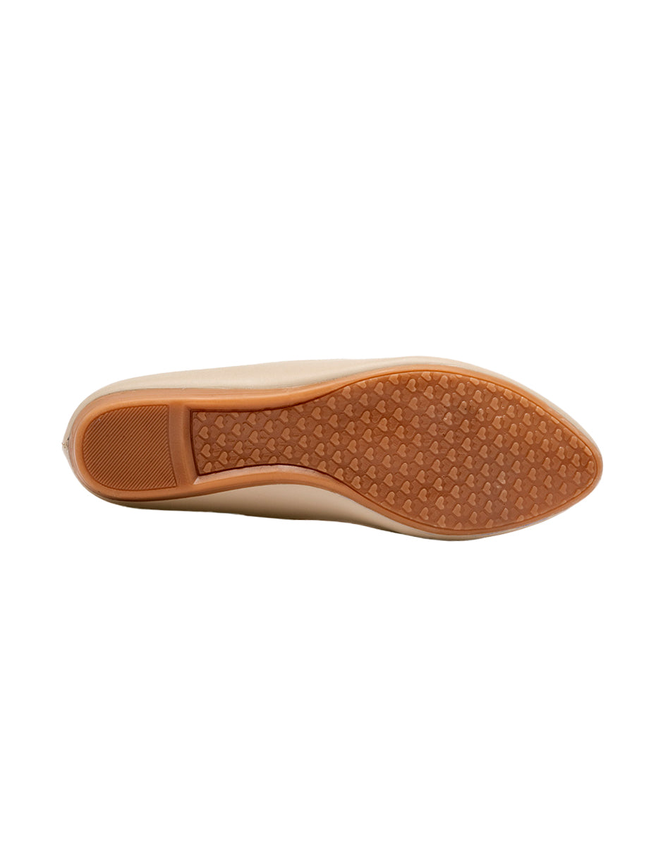 Flats puntales Color Beige  Para Mujer De RBCOLLECTION