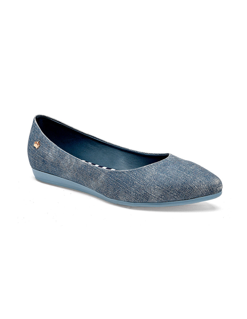 Flats puntales Color Mezclilla Para Mujer De RBBASICS