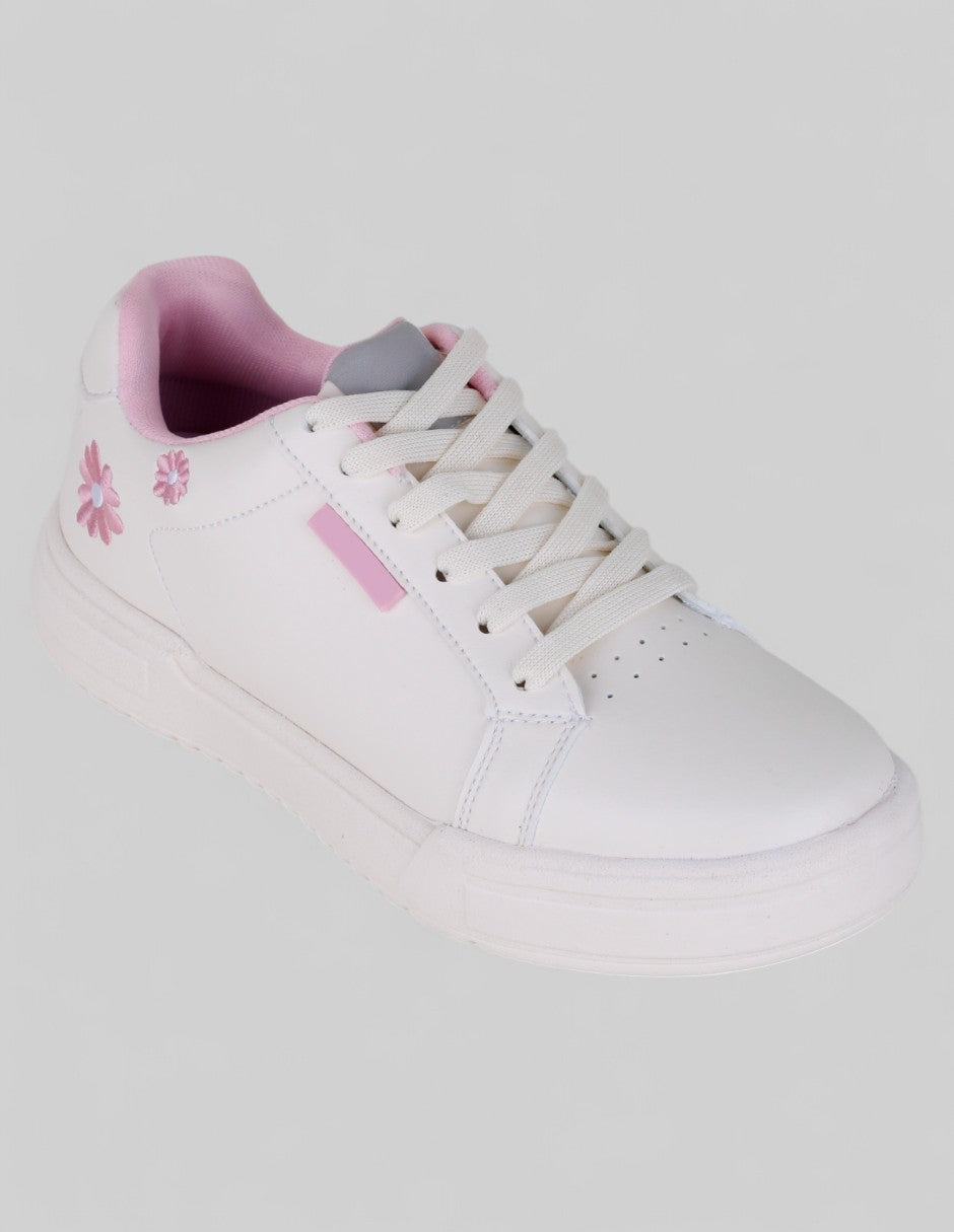 Tenis con cordones Exterior Piel vegana Color Beige Para Mujer De RBCOLLECTION