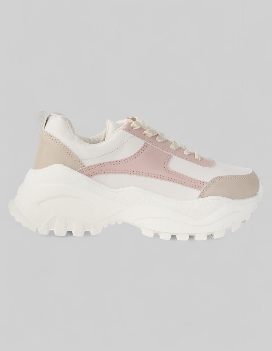 Tenis tipo deportivo Exterior Piel vegana Color Rosa Para Mujer De RBCOLLECTION
