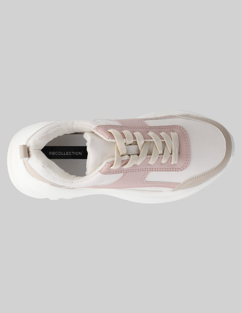 Tenis tipo deportivo  Chunk Piel vegana - Rosa