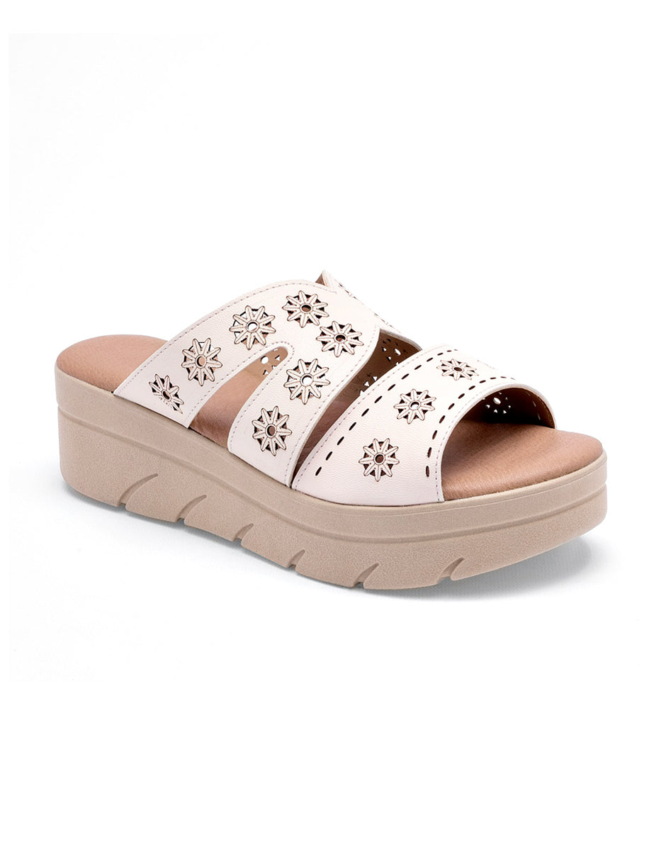 Sandalias de piso Color Beige  Para Mujer De RBCOLLECTION