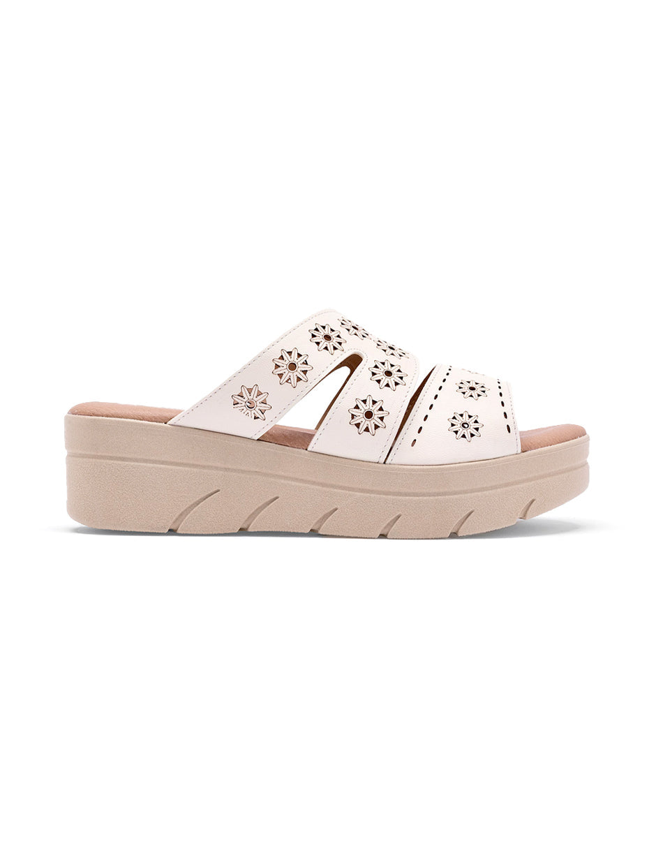 Sandalias de piso Color Beige  Para Mujer De RBCOLLECTION