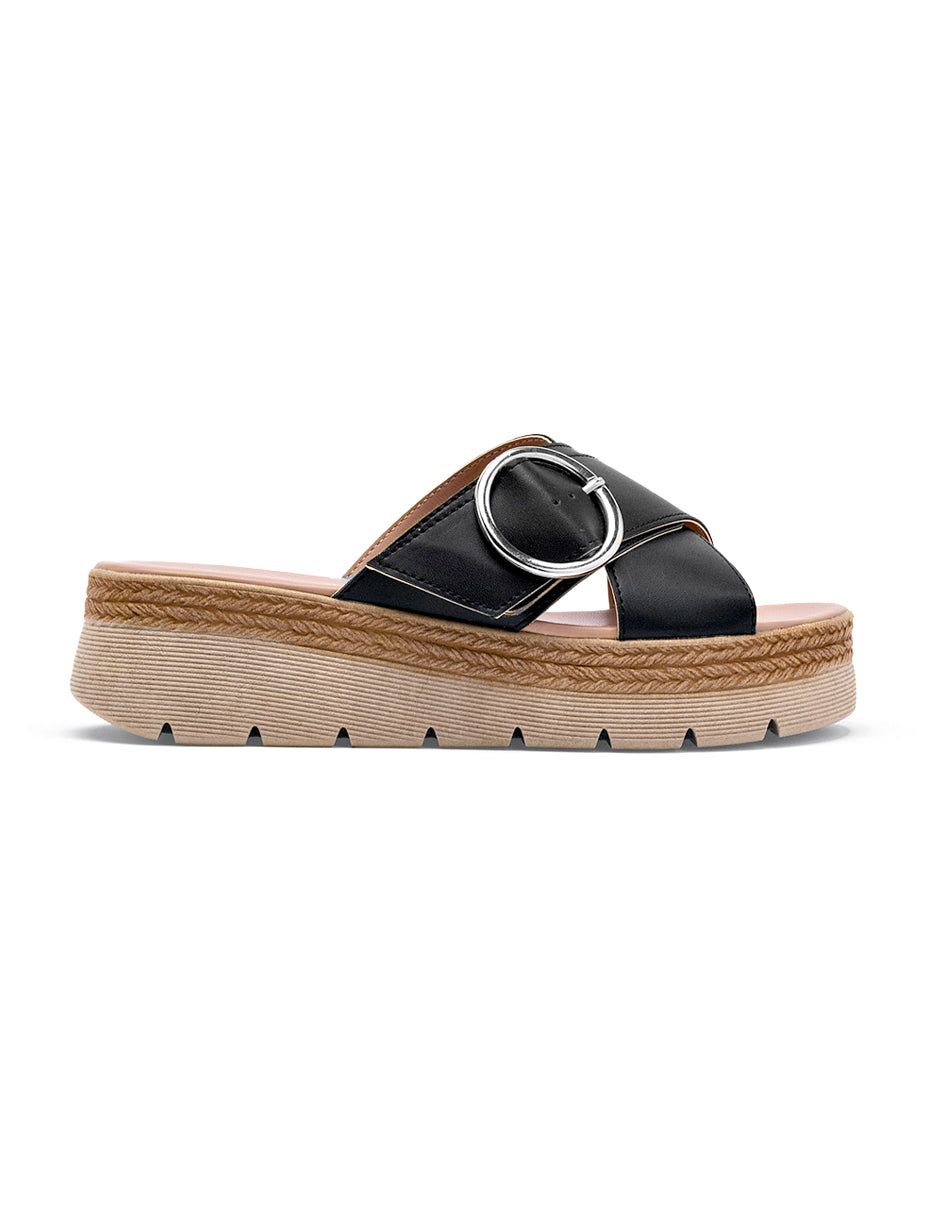 Sandalias con plataforma Color Negro Para Mujer De RBCOLLECTION