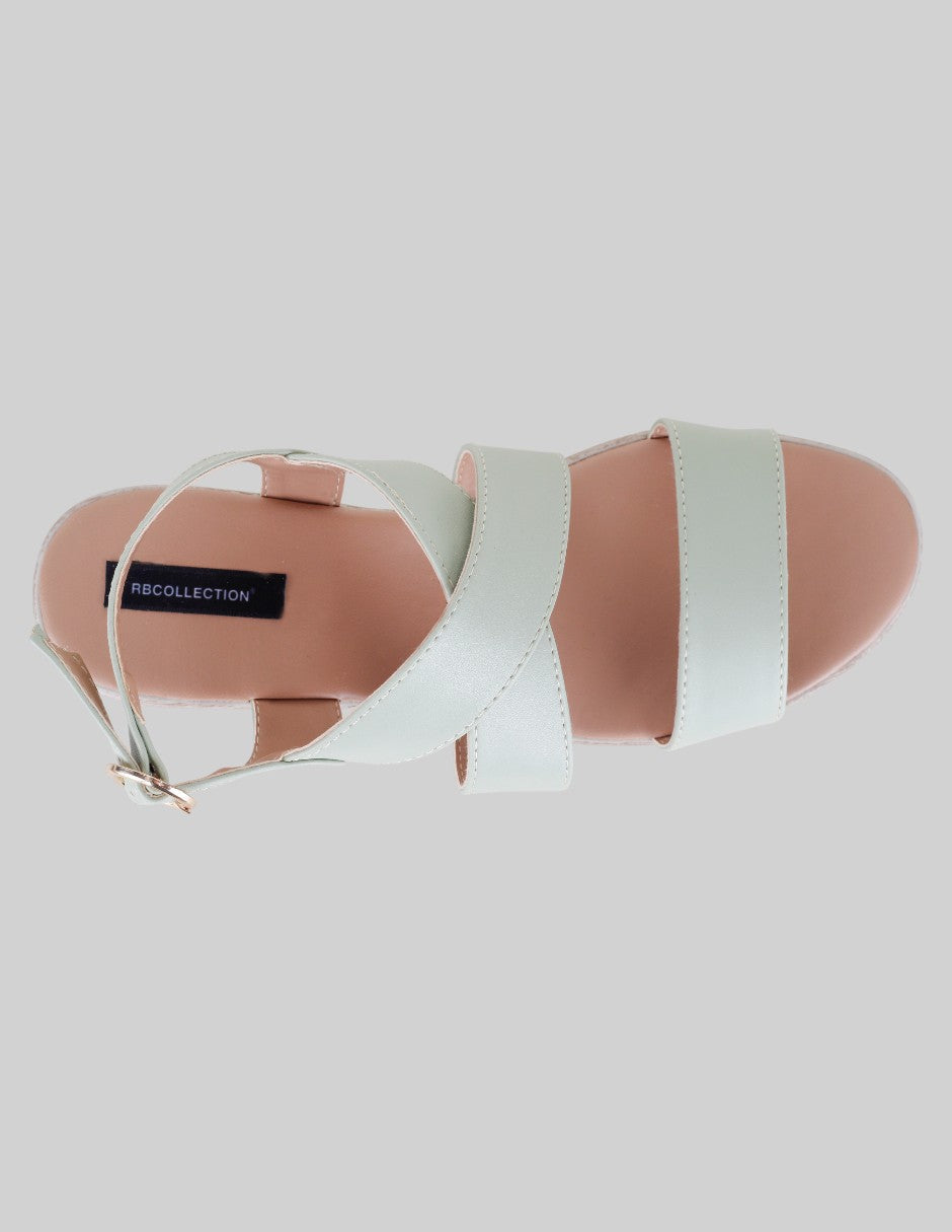 Sandalias con plataforma Soft en Piel vegana – Verde