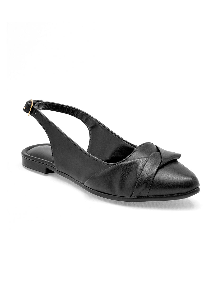 Flats puntales Color Negro Para Mujer De RBBASICS