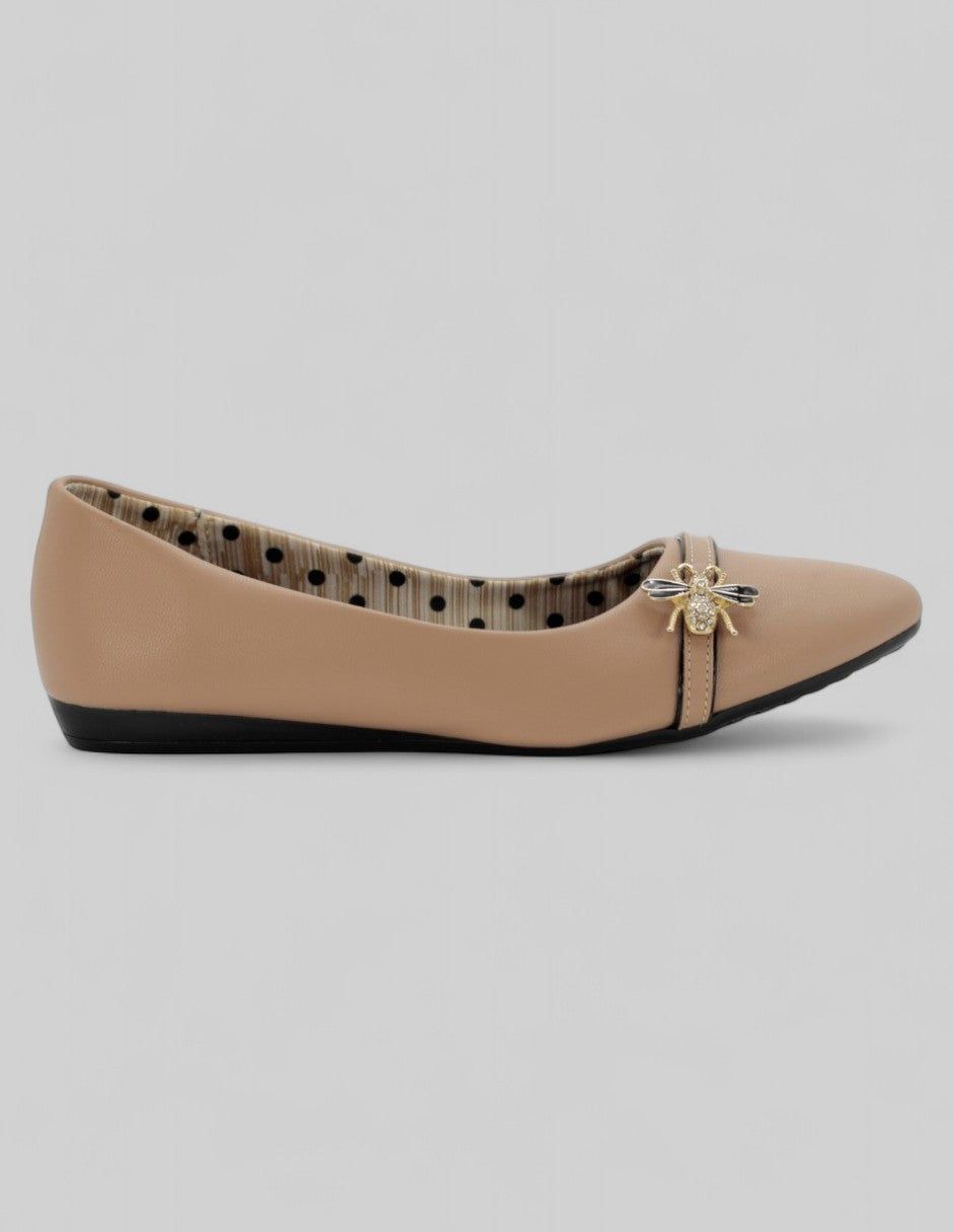 Flats clásicas Soft en Piel vegana – Beige