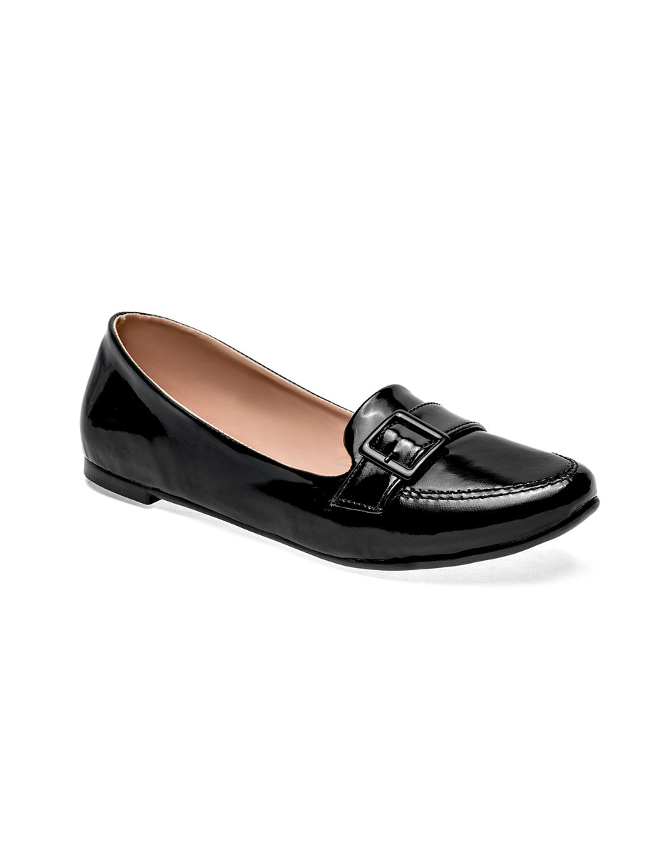 Flats clásicas Color Negro De Charol Para Mujer De RBBASICS