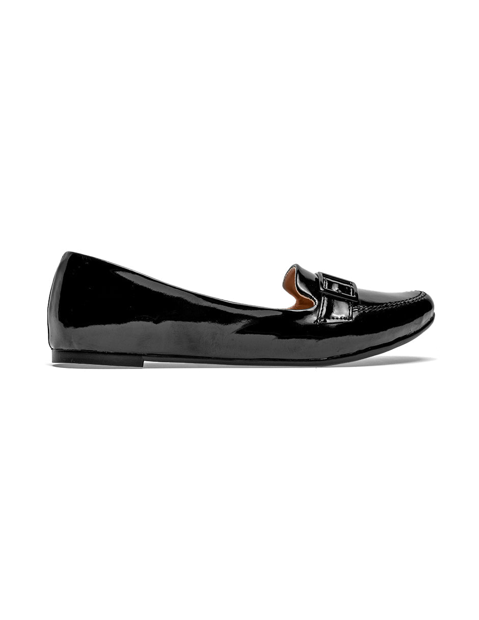 Flats clásicas Color Negro De Charol Para Mujer De RBBASICS