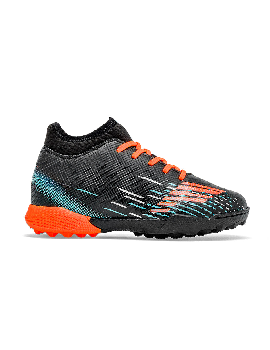 Tenis para fútbol Color Negro Con Naranja Para Mujer De RBBASICS