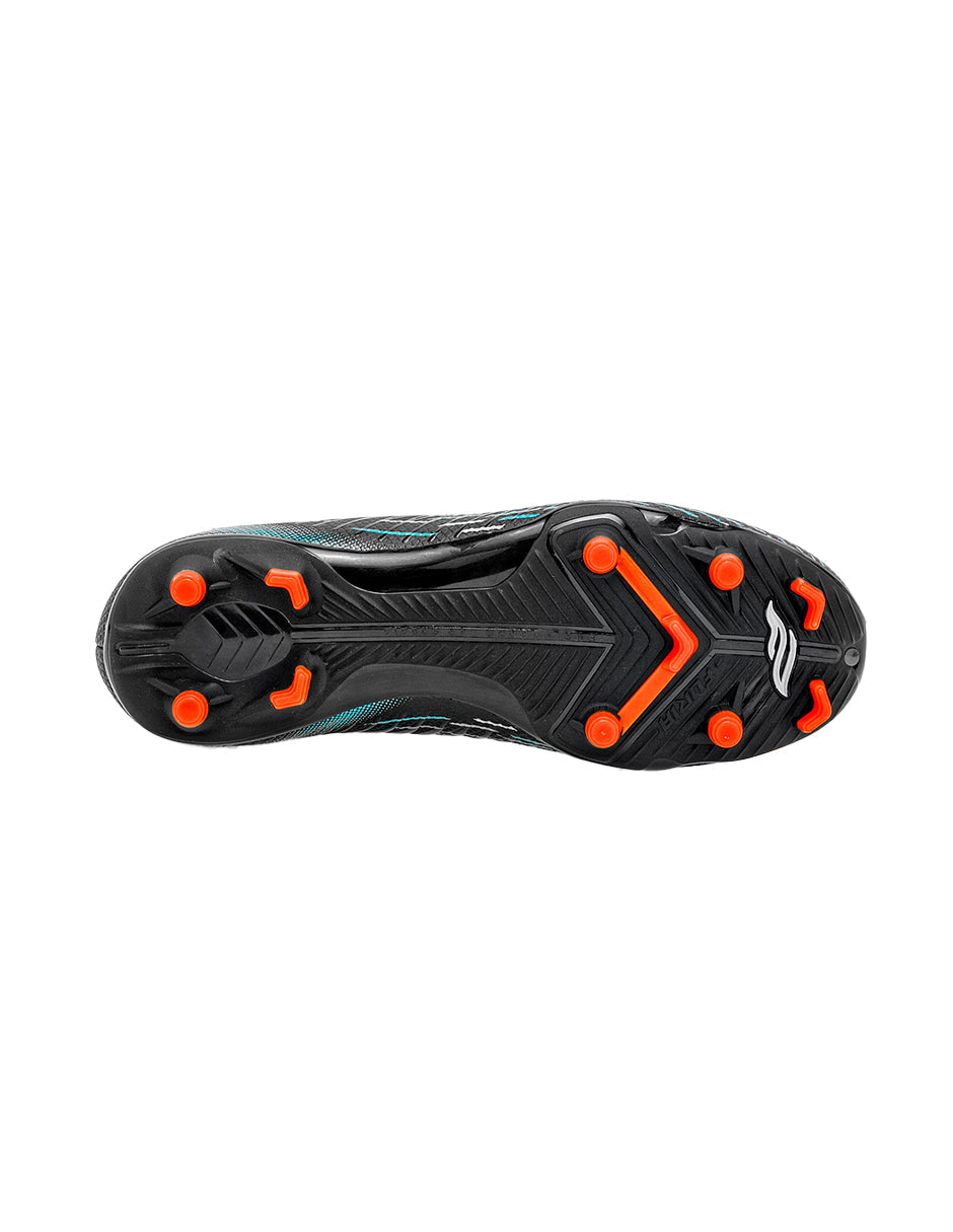 Tenis para fútbol Color Negro Con Naranja Para Mujer De RBBASICS