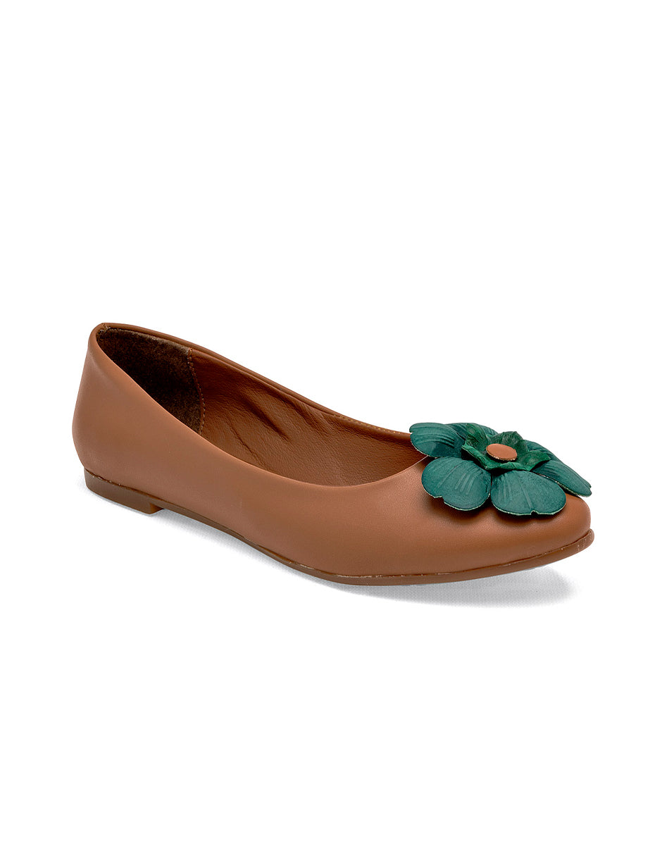 Flats puntales Color Camel Para Mujer De RBBASICS