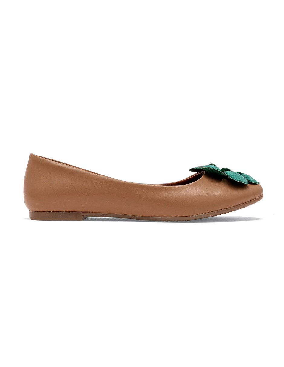 Flats puntales Color Camel Para Mujer De RBBASICS