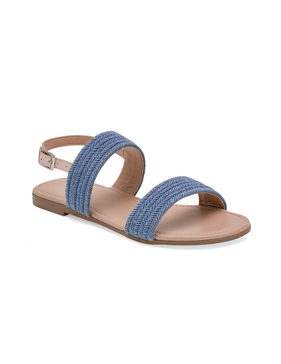 Sandalias de piso Color Azul Para Mujer De RBCOLLECTION