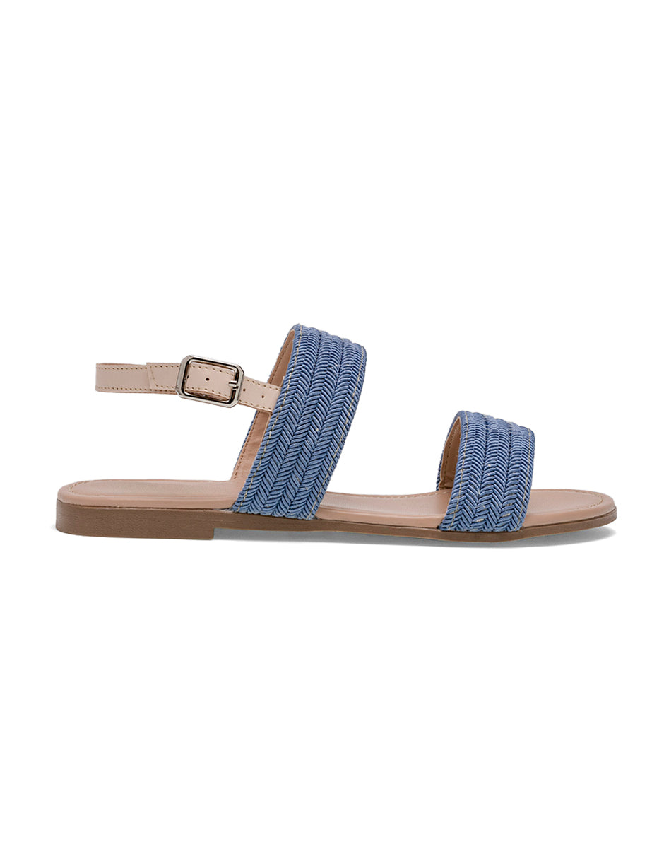 Sandalias de piso Color Azul Para Mujer De RBCOLLECTION