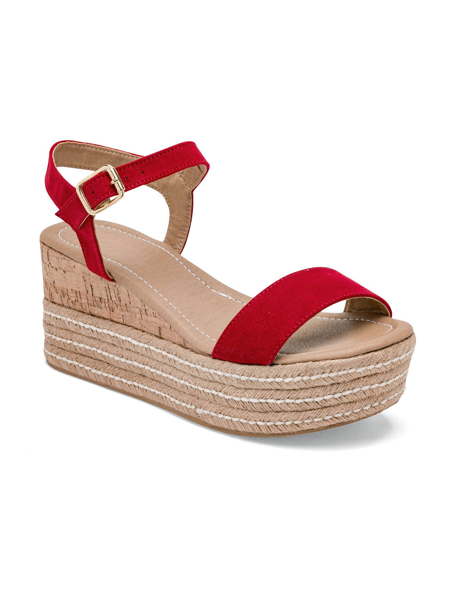 Sandalias con plataforma Color Rojo Para Mujer De RBCOLLECTION