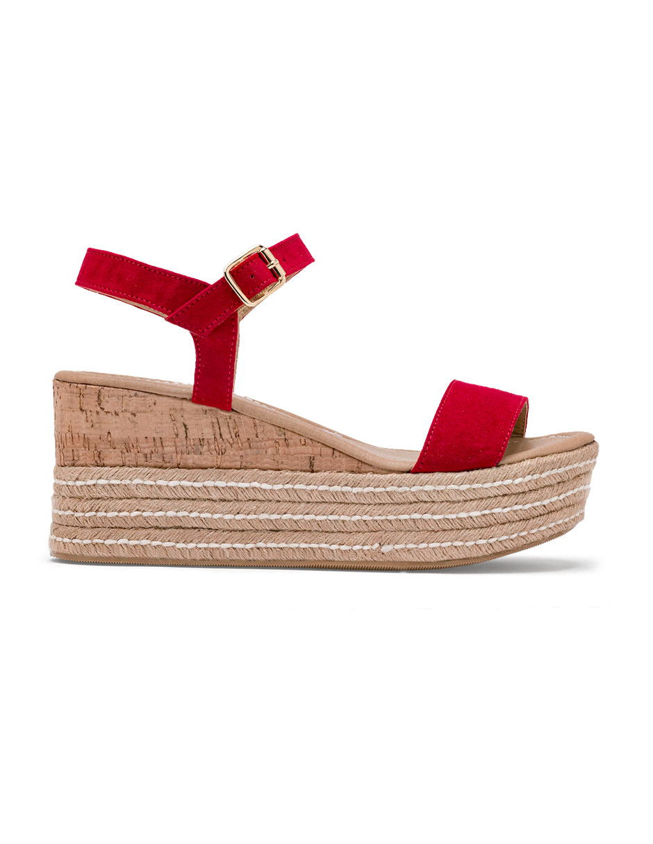 Sandalias con plataforma Color Rojo Para Mujer De RBCOLLECTION