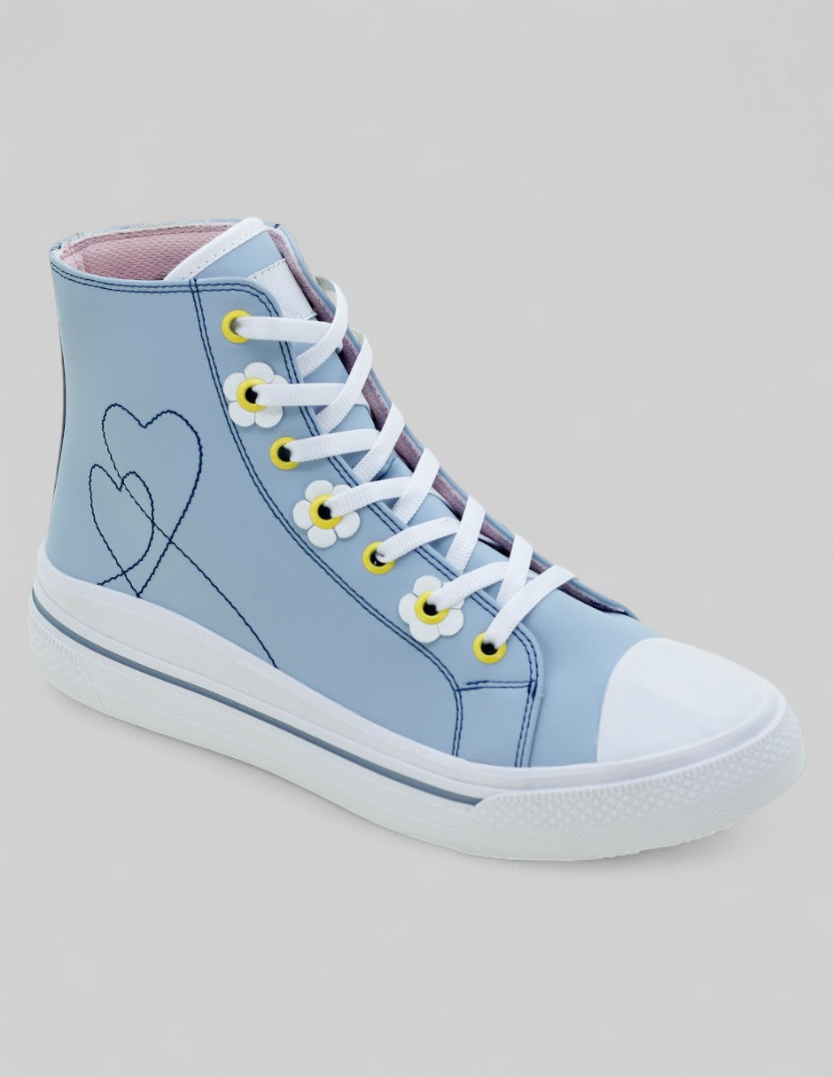 Tenis Botín Exterior Sintético Color Azul Para Mujer De RBCOLLECTION