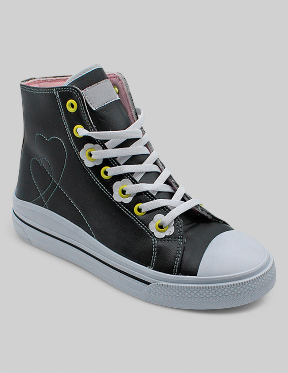 Tenis botín Exterior Piel vegana Color Negro Para Mujer De RBCOLLECTION