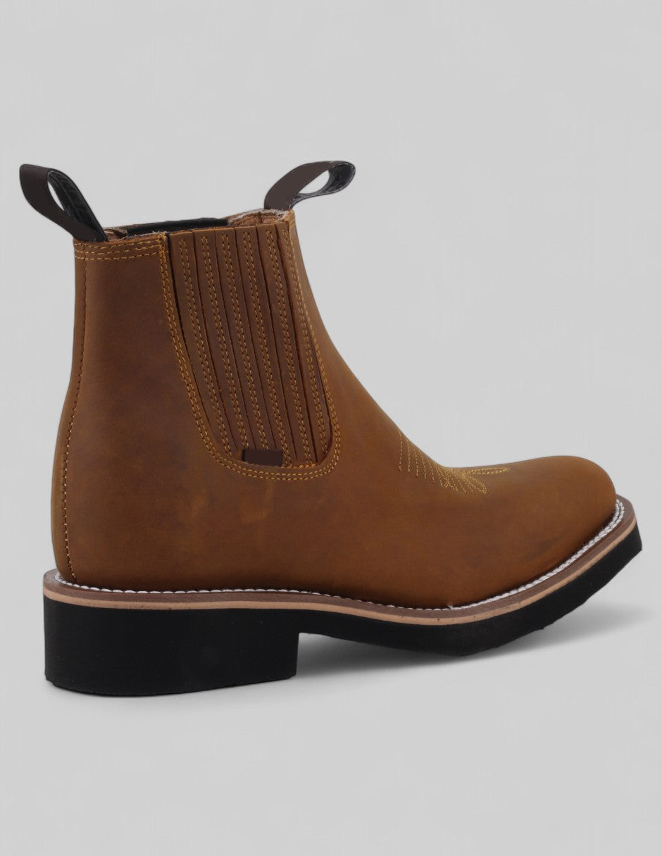 Botas tipo western West en Piel – Cafe