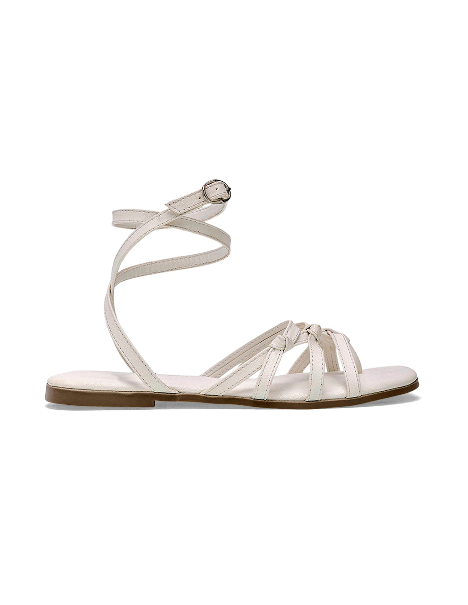 Sandalias de piso Color Blanco Para Mujer De RBCOLLECTION