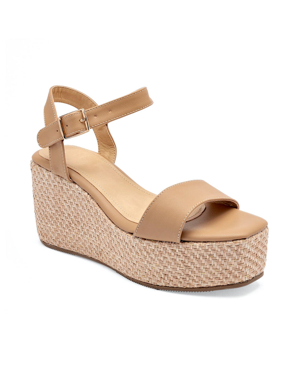 Sandalias con plataforma Color Beige  Para Mujer De RBCOLLECTION