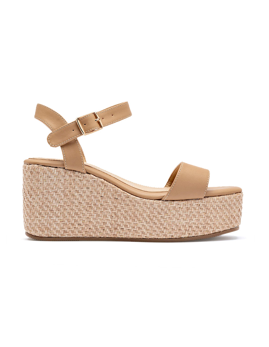 Sandalias con plataforma Color Beige  Para Mujer De RBCOLLECTION