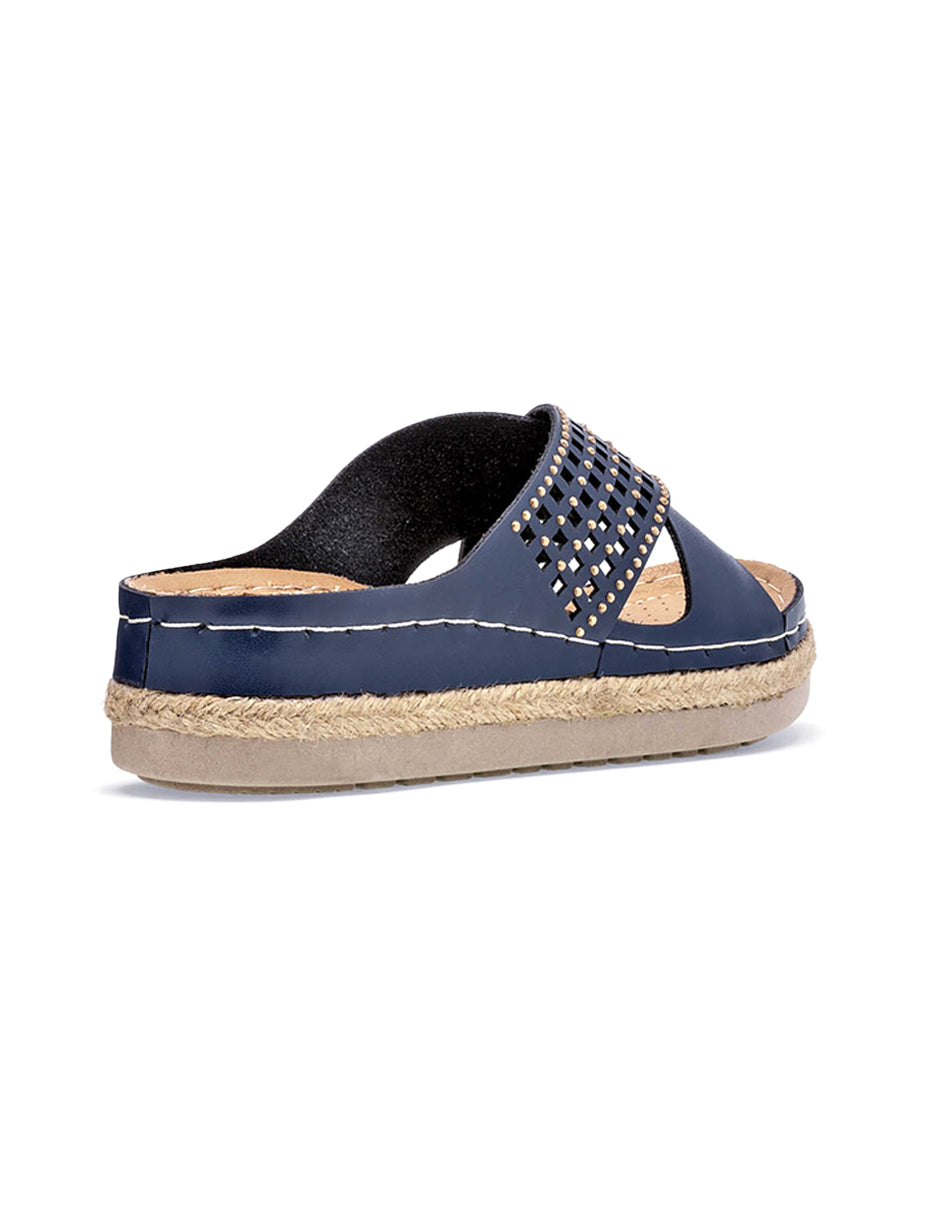 Sandalias de piso Color Marino Para Mujer De RBCOLLECTION
