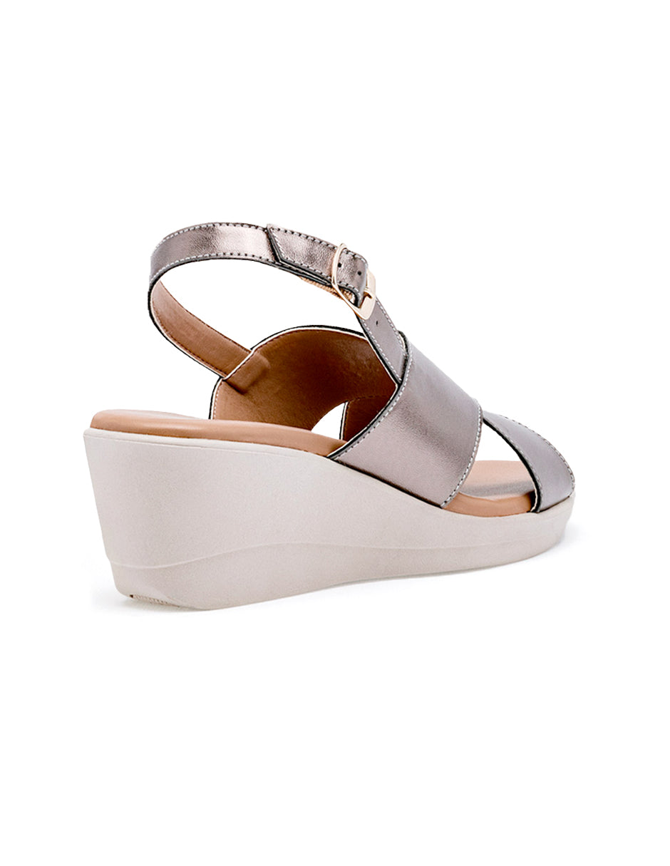 Sandalias de piso Color Gris Para Mujer De RBCOLLECTION