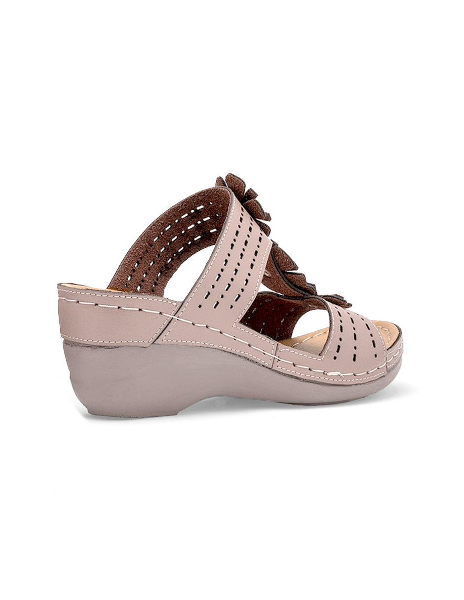 Sandalias de piso Color Beige  Para Mujer De RBCOLLECTION