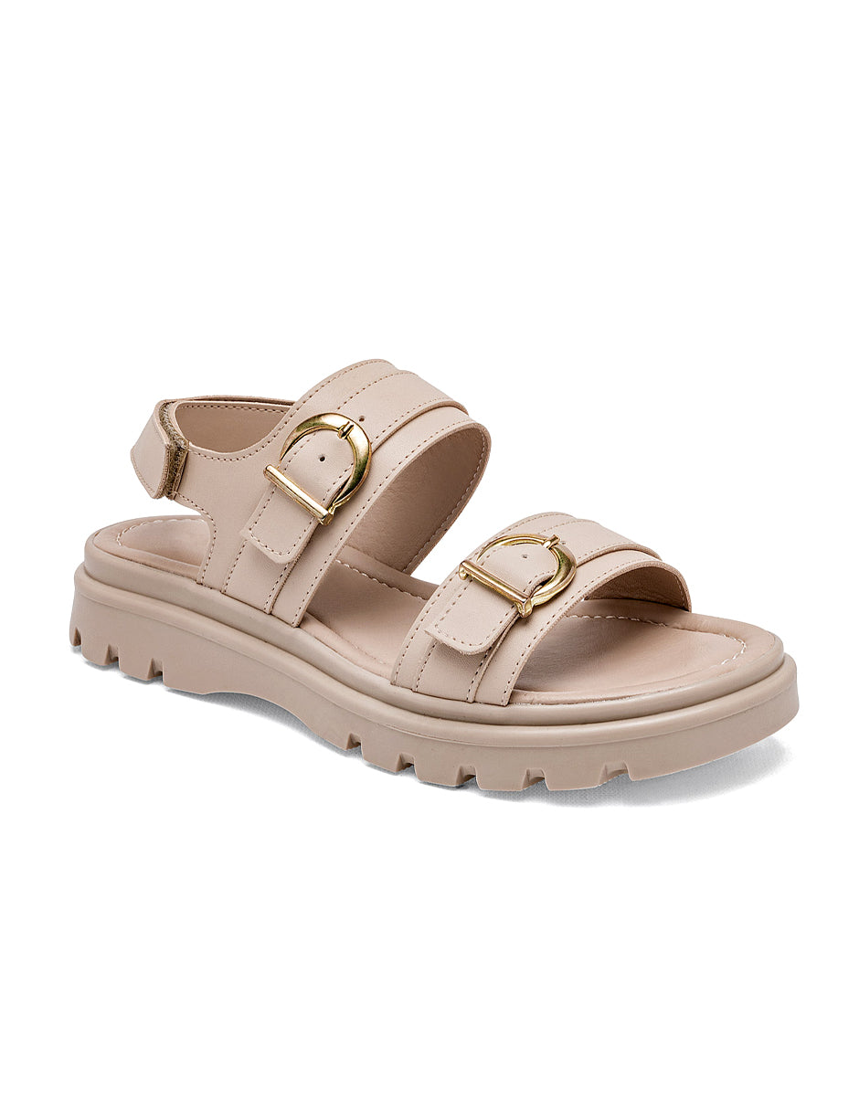 Sandalias de piso Color Beige  Para Mujer De RBCOLLECTION